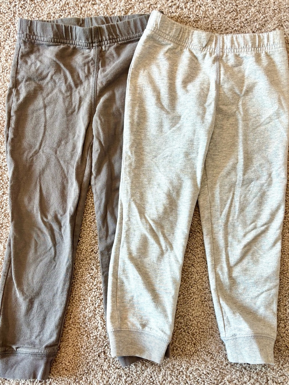 Kids Cotton Jogger Pants - Pack of 2 in Neutral Gray